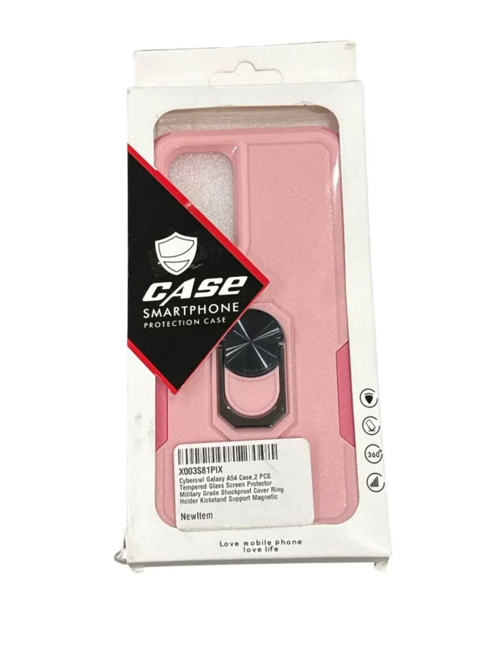 Samsung Galaxy A54 Case With Tempered Glass Shockproof Magnetic Ring Holder Kick